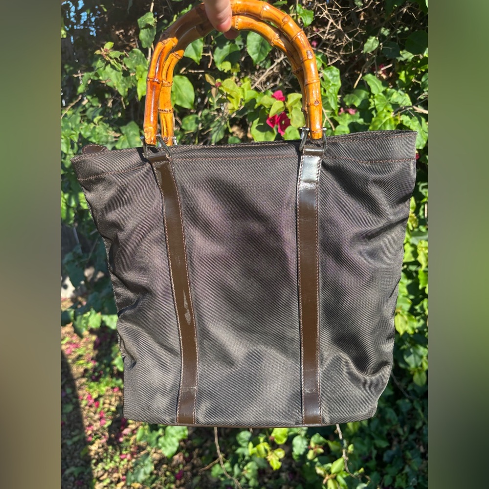 Authentic Vintage Gucci Black Bag with Bamboo Handles